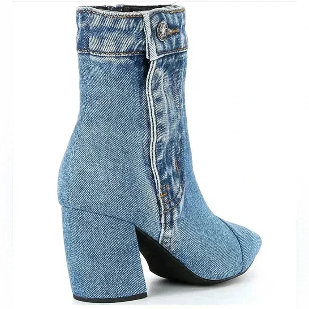 Jeffrey Campbell Finite Denim booties sz 6 new - Picture 2 of 6